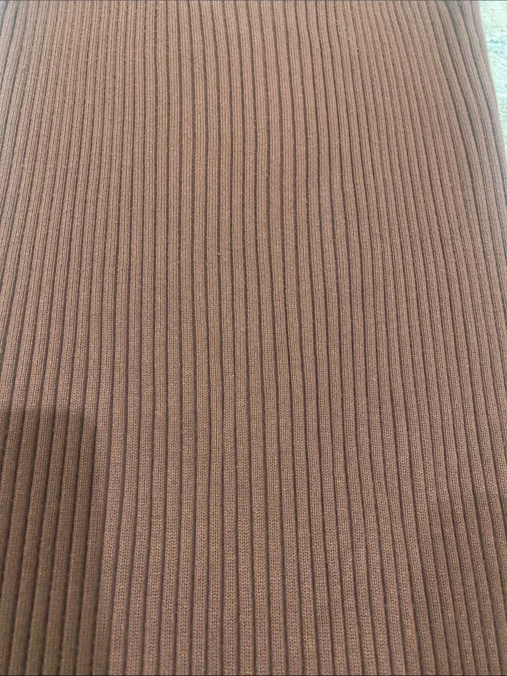 Abercrombie & Fitch Ribbed Maxi Dress in Deep Brown